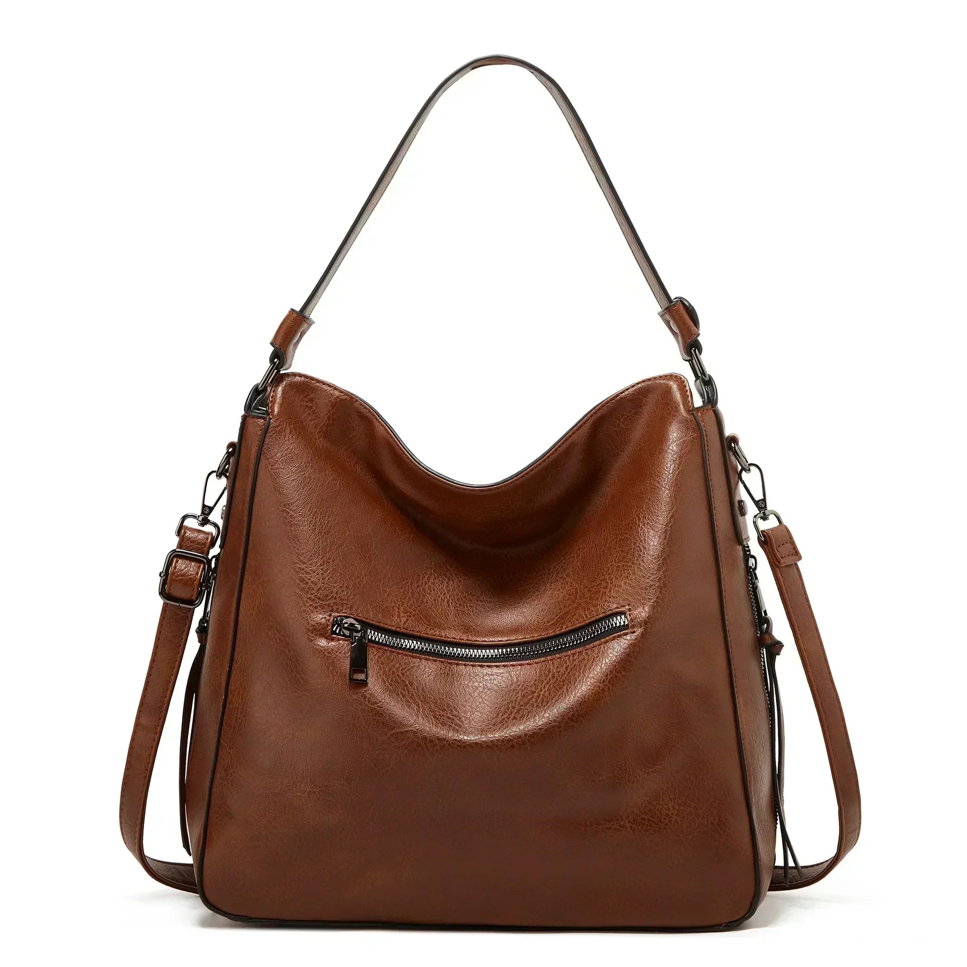 Estelle – Retro-Inspired Shoulder Bag with Multi-Zip Storage