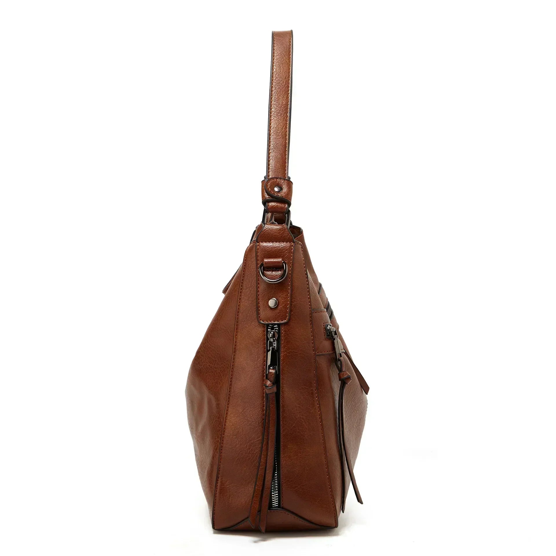 Estelle – Retro-Inspired Shoulder Bag with Multi-Zip Storage