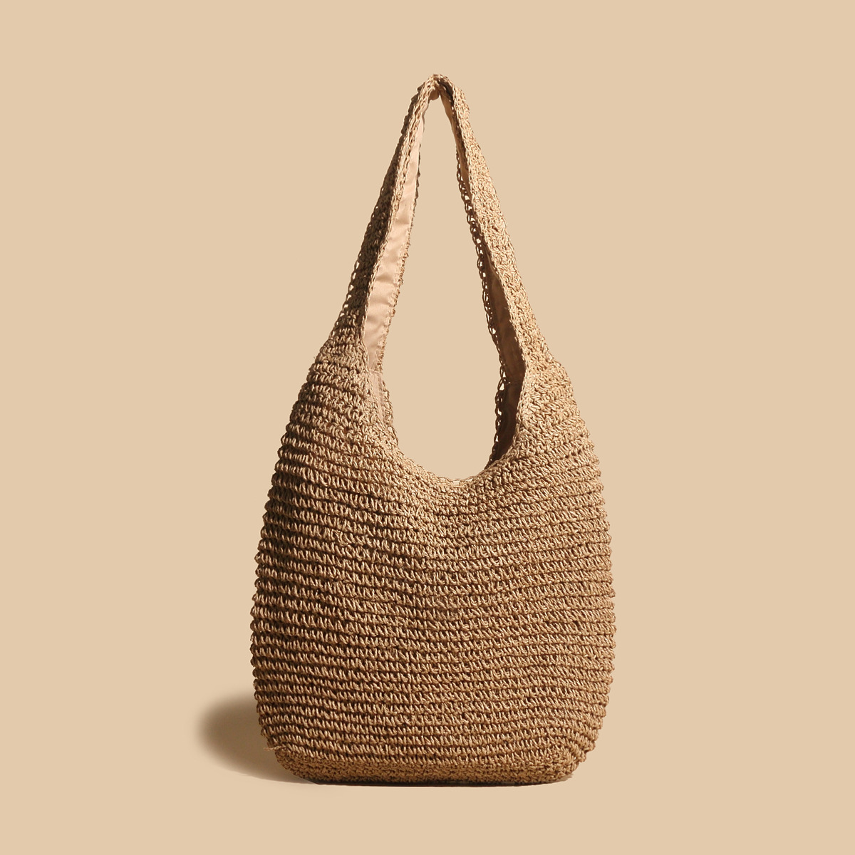 Valeria – Woven Straw Shoulder Bag with Boho Charm