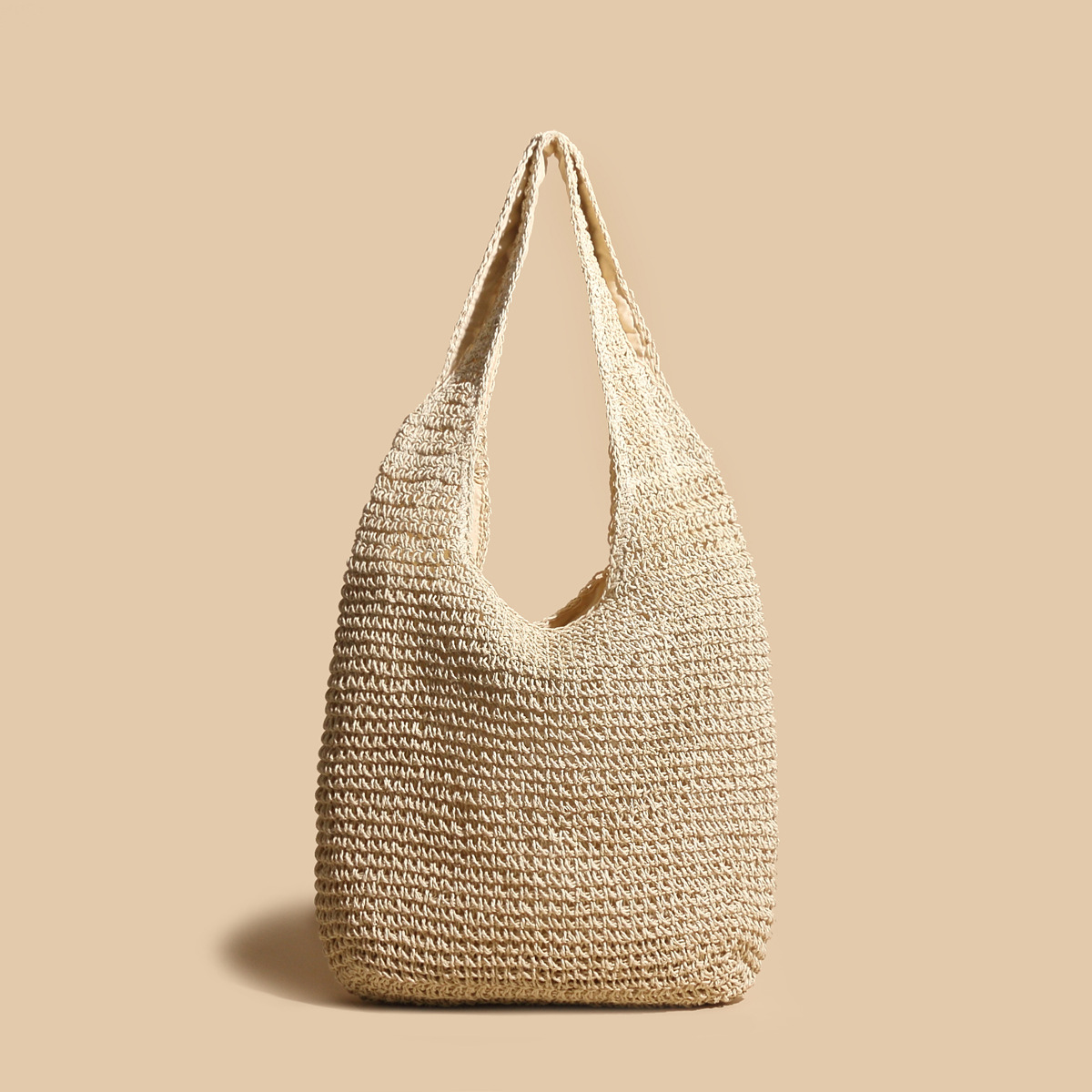 Valeria – Woven Straw Shoulder Bag with Boho Charm